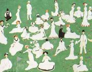 Kasimir Malevich Repose Society in Top Hats (mk19) oil on canvas